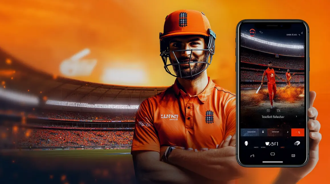 A cricket player in a packed stadium is ready to bat, representing the exciting world of professional cricket betting and the great odds you can find at JL16.